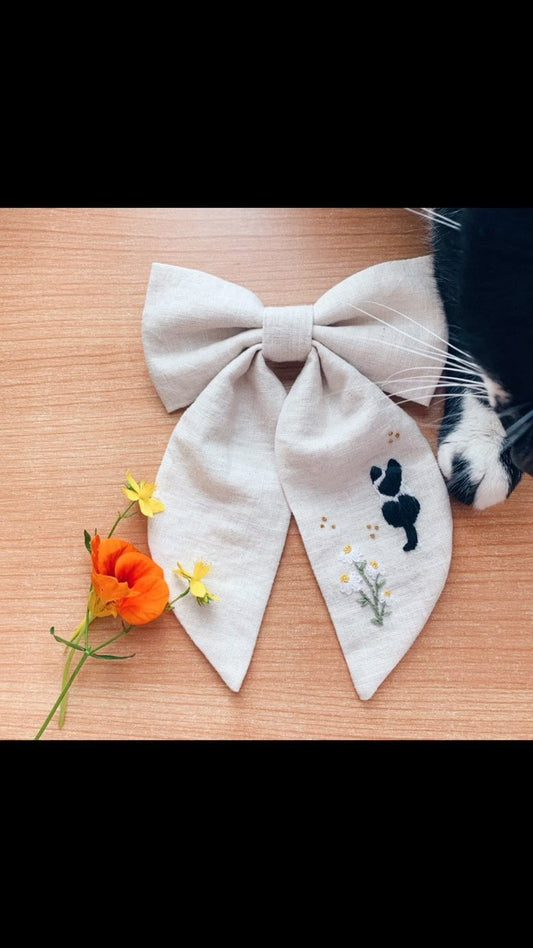 LAZOS PERSONALIZADOS: GATO CON FLORES